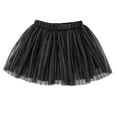 thumbnail image 1 of JSGEK 3-4Years Kids Swing A Line Skirt Comfort Toddler Tulle Tutu Skirt Regular Fit Fashion Color Block Patchwork Little Girls' Casual Skirtes Skirt for Princess Brithday Party Soft Black, 1 of 4