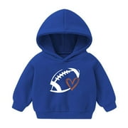 JSGEK 4 Years Kids Baseball Graphic Long Sleeve Sweatshirt Comfort Regular Fit Casual Loose Pullover for Preschooler Soft Relaxed Fit Hoodies Spring and Fall Boys and Girls Blue