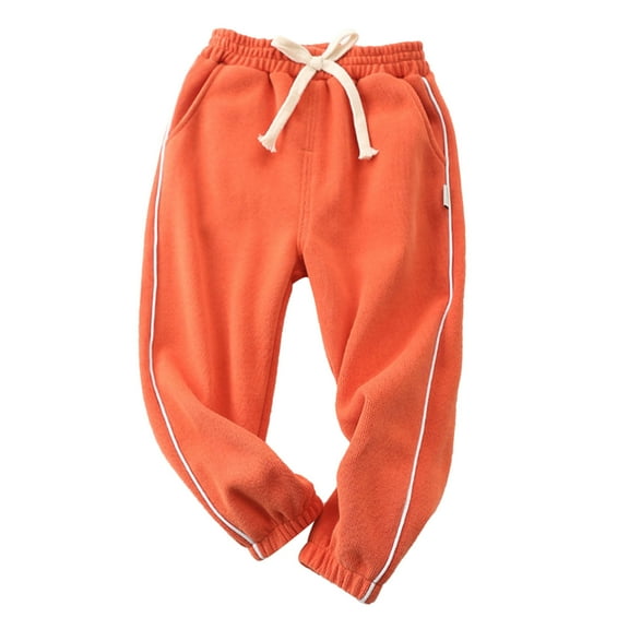 JSGEK 6 Years Kids Fall and Winter Sweatpant Regular Fit Soft Boys and Girls Sport Pants Loungwear Pants Comfort Solid Color Casual Pull On Jogger Active Athletic Running Pants Orange 2 Years