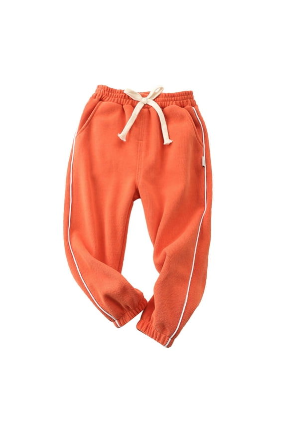 6 Years Kids Soft Regular Fit Boys and Girls Sport Pants Loungwear Pants Comfort Solid Color Active Athletic Running Pants Casual Pull On Jogger Fall and Winter Sweatpant Orange