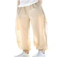 thumbnail image 1 of JSGEK Breathable Thin Mosquito Proof Pants Children's Summer Pocket Trousers Comfortable Soft Fabric Reflective Strips for Daily Travel Outdoor Activities Yellow 3 Years, 1 of 5