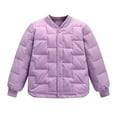 thumbnail image 1 of JSGEK Children Long Sleeve Outwear Quilted Clothes Solid Color Girls Puffer Jacket Casual Soft Comfy Fall Warm Coat for Kids Cute Kids Button Down Coat Purple,11 Years, 1 of 9