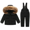 thumbnail image 1 of JSGEK Children Soft Comfy Winter Coat Kids Winter Pants And Jackets Clearance Ski Snowsuit Jacket for Cozy Outdoor Casual Girl Snowsuit Cute Girls' Heavyweight Insulated Snowsuit Black,5 Years, 1 of 9