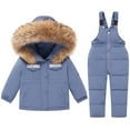 thumbnail image 1 of JSGEK Children Soft Comfy Winter Coat Kids Winter Pants And Jackets Ski Snowsuit Jacket for Cozy Outdoor Casual Girl Snowsuit Girls' Heavyweight Insulated Snowsuit Cute Blue,5 Years, 1 of 9