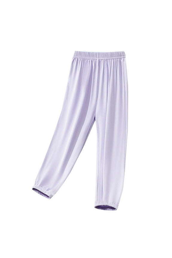 Children's Mosquito Repellent Pants Breathable Thin Soft Comfortable Fabric Summer Outdoor Activities Stylish Casual Wear for Boys and Girls Travel Daily Life Purple 12 Years