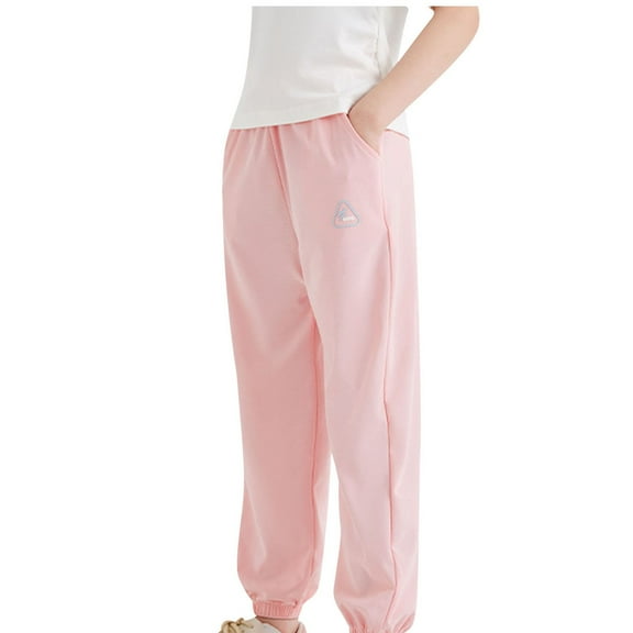 JSGEK Children's Mosquito Repellent Pants Lightweight Breathable Quick-Dry Soft Fabric Comfortable Stylish Daily Travel Outdoor Activities Pink 110