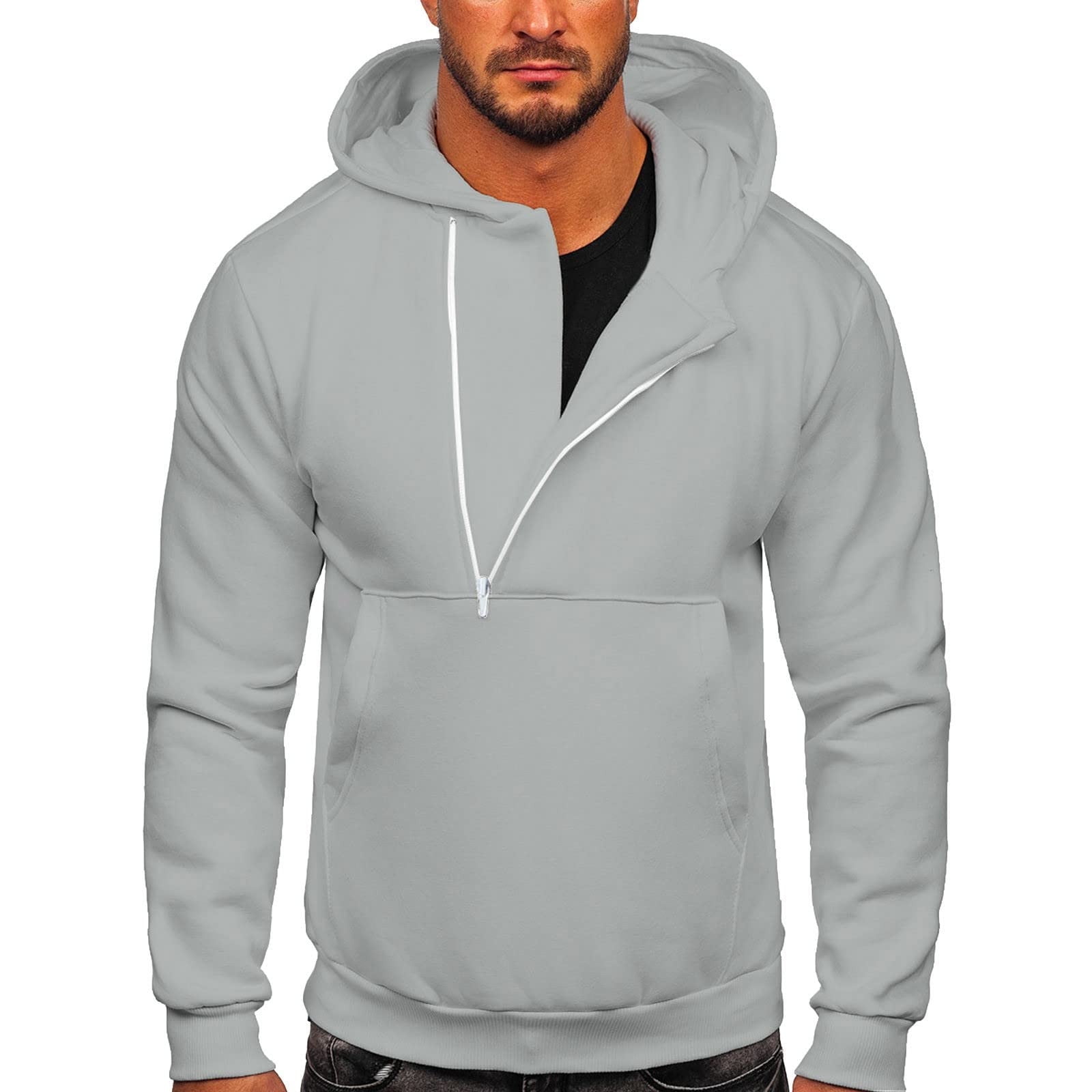 JSGEK Rollbacks Fashion Hoodies for Men Casual Long Sleeve Solid