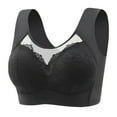 thumbnail image 1 of JSGEK Comfortable Breathable Lace Bra Wirefree Comfort Support and Lift Trendy without Steel Ring Lightly Lined Bra for Women Fashion Push up Plunge Black 36 Bra for Ladies, 1 of 3