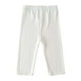 thumbnail image 1 of JSGEK Cropped Pants Girls Summer Leggings Comfortable Elastic Waist Soft Breathable Dance Shorts Casual Wear Gym Yoga Cycling Active Girls Clothing White 2 Years, 1 of 6