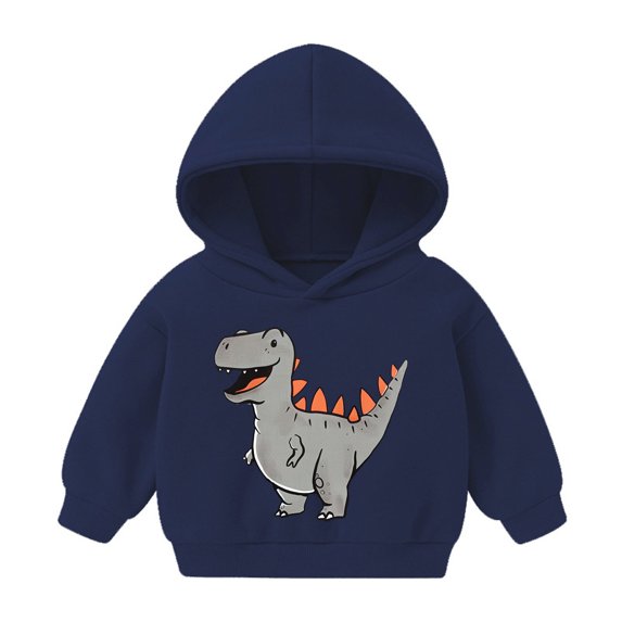 JSGEK Cute Print Hoodie Long Sleeve Stylish Soft Fabric Comfortable Casual Sweatshirt for Children Perfect for Daily Wear Holiday Gift Blue 4 Years