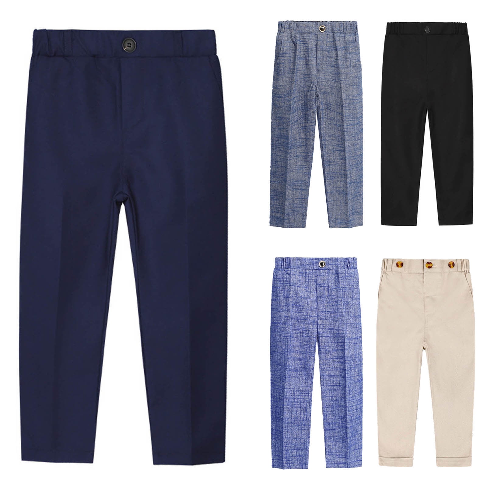 JSGEK Boy's Suit Pants Classic Fit Flat Front Straight Leg JSGEK Boy's Suit Pants Classic Fit Flat Front Straight Leg