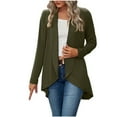 thumbnail image 1 of JSGEK Women's Fashion Open Front Swing Cardigan Long Sleeve Solid Casual Loose Lightweight Knitted Sweater Fall Outwear for Women Army Green XXL, 1 of 5