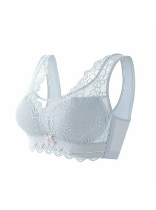 purcolt Plus Size Front Closure Wire Free Bra for Women, Sexy Lace Plunge  Bras Comfort Push Up Bralettes Lightly Lined Breathable Shaping Brassiere