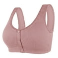 thumbnail image 1 of JSGEK Front Buckel Push up Plunge Trendy Wirefree Comfort Plus Size Bra without Steel Ring Gathering Bra Fashion Pink XL Bra for Ladies, 1 of 7