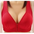 thumbnail image 1 of JSGEK Front Buckels without Steel Ring Lightly Lined Bra for Women Comfortable Breathable Bra Sexy Soft Push up Plunge Regular Fit Wirefree Comfort Red XXL Bra for Ladies, 1 of 3