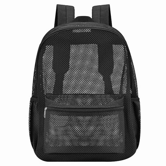 JSGEK Heavy Duty Mesh Backpack, See Through College Mesh Backpack, Semi-transparent Mesh Bookbag Beach Backpack for Commuting, Swimming, Beach, Outdoor Sports Shopping Camping Grocery