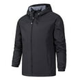thumbnail image 1 of JSGEK Hoodies Casual Clothes for Men Men's Outerwear Jacket Zip up Long Sleeve Solid Color Long Sleeve Loose Vintage Black L, 1 of 8