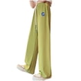 thumbnail image 1 of JSGEK Ice Silk Wide Leg Pants Thin Casual Comfortable Soft Breathable Straight Leg Sports Pants for Girls Ideal for Daily Travel Holiday Birthday Party Green 11 Years, 1 of 3