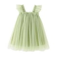 thumbnail image 1 of JSGEK Infant Baby Solid Color Litttle Girls Toddler Tulle Tutu Dress Kids Dress for Princess Brithday Party Soft Regular Fit Sleeveless Dress Comfort Summer Green, 1 of 4