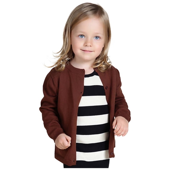 JSGEK Kids Cardigan Sweater Long Sleeve Button Up Knitwear Tops for Girls Boys Toddler Infant Baby Wine 18-24 Months