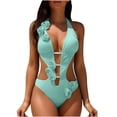 thumbnail image 1 of JSGEK Ladies Bikini Bathing Suit Backless A Line Padded Cups Great For Water Sports And Leisure Premium Premium Green L, 1 of 6