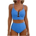 thumbnail image 1 of JSGEK Ladies Bikini Bathing Suit High Waist Flared Padded Cups Ideal For Vacation And Travel Premium Premium Blue XXL, 1 of 4