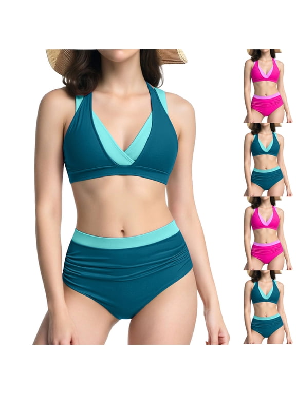 Ladies Bikini Bathing Suit High Waist No Underwire Water Sports Perfect For Beach And Pool Use Premium Green L