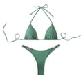 thumbnail image 1 of JSGEK Ladies Bikini Bathing Suit High Waist Tie Back Modest Fit Great For Water Sports And Leisure Premium Green L, 1 of 7