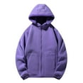 thumbnail image 1 of JSGEK Loose Vintage Long Sleeve Hoodies Casual Clothes for Men Fluffy Fuzzy Sherpa Men's Outerwear Jacket Zip up Long Sleeve Purple XXXL, 1 of 5