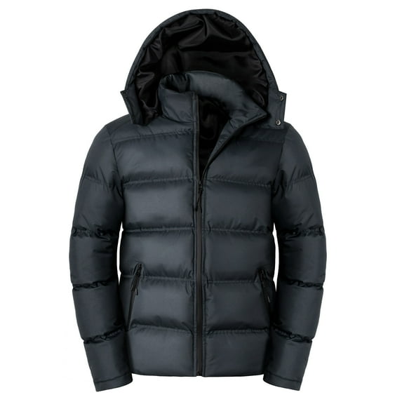 JSGEK Loose Vintage Zip up Hoodies Jacket Quiled Coat with Pockets Casual Clothes for Men Solid Color Lightweight Puffer Men's Outerwear Padded Coat Long Sleeve Warm Long Sleeve Warm Gray XXL