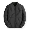 thumbnail image 1 of JSGEK Loose Zip up Collared Jacket Solid Color Lightweight Puffer Long Sleeve Warm Long Sleeve Warm Quiled Coat with Pockets Casual Clothes for Men Men's Outerwear Padded Coat Black XXXXL, 1 of 4
