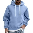thumbnail image 1 of JSGEK Men's Hoodies Retro Distressed Big and Tall Streetwear Essentials Lightweight Causal Sweatshirt Male Fashion Hooded Pullover Long Sleeve Shirts Comfort Trendy Light Blue XXXL, 1 of 5
