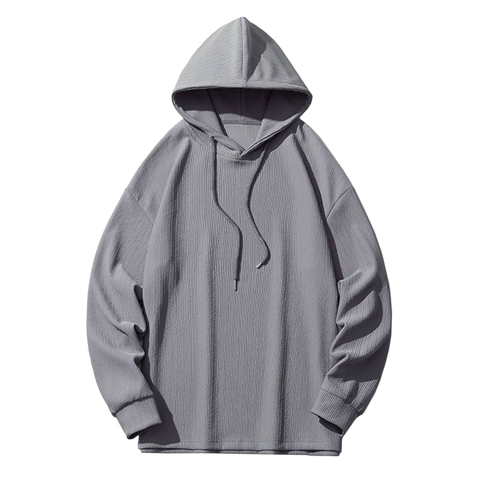 JSGEK Men s Plain Hoodies Male Solid Color Long Sleeve Shirts Comfort Big and Tall Streetwear Essentials Lightweight Causal Sweatshirt Trendy Hooded