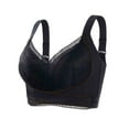 thumbnail image 1 of JSGEK Plunge Breathable Gathering Bra Trendy Fashion Plus Size Bra Everyday Bras Comfort Black 3X-Large Bra for Ladies, 1 of 3