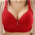 thumbnail image 1 of JSGEK Plus Size Bra without Steel Ring Lightly Lined Bra for Women Trendy Fashion Plunge Nursing & Maternity Bras Wirefree Comfort Red 4X-Large Bra for Ladies, 1 of 4