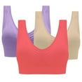 thumbnail image 1 of JSGEK Plus Size Sport Bra Breathable without Steel Ring Gathering Bra Soft Sexy Regular Fit Wirefree Comfort Push up Plunge Beige 6X-Large Bra for Ladies Multicolor XXL, 1 of 9
