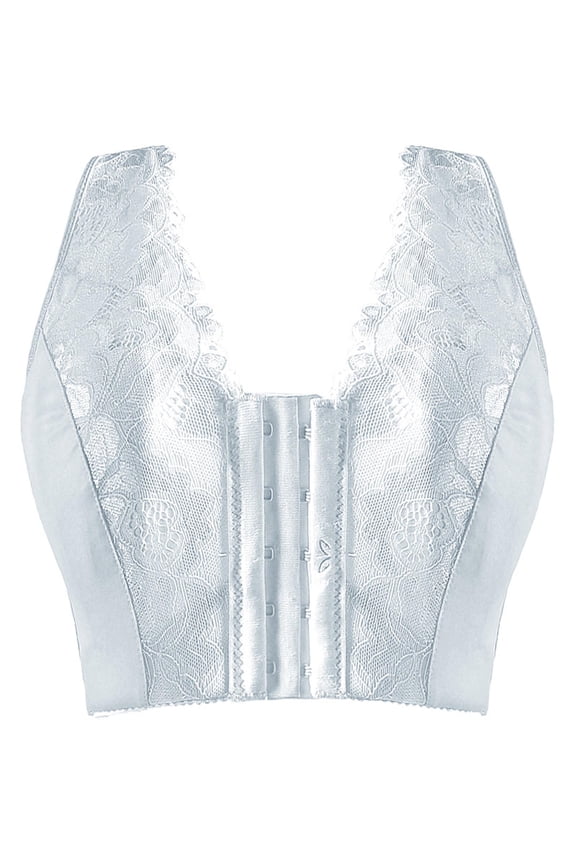 Push up Plunge Regular Fit Plus Size Bra Wirefree Comfort Breathable without Steel Ring Lightly Lined Bra for Women Soft White XXL Bra for Ladies