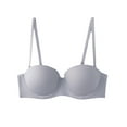 thumbnail image 1 of JSGEK Push up Plunge Wirefree Comfort Breathable Fashion without Steel Ring Gathering Bra Small Cup Underwear Bra Clearance Trendy Gray 75A Bra for Ladies, 1 of 3