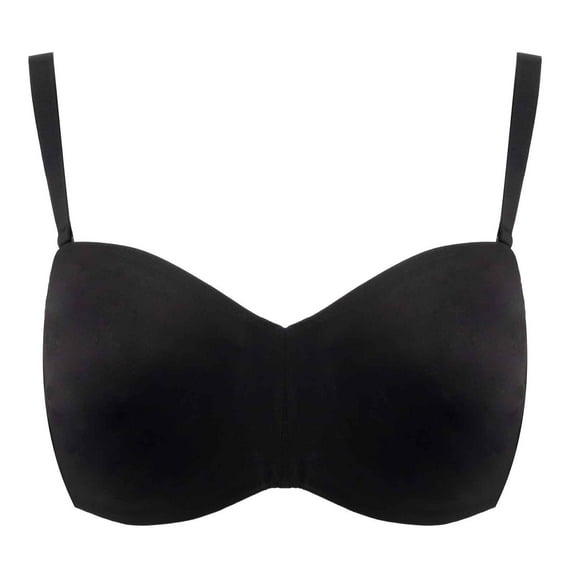 JSGEK Regular Fit Plus Size Bra Breathable Plunge Sexy Soft Underwire Comfort Lightly Lined Bra for Women Black 80C Bra for Ladies