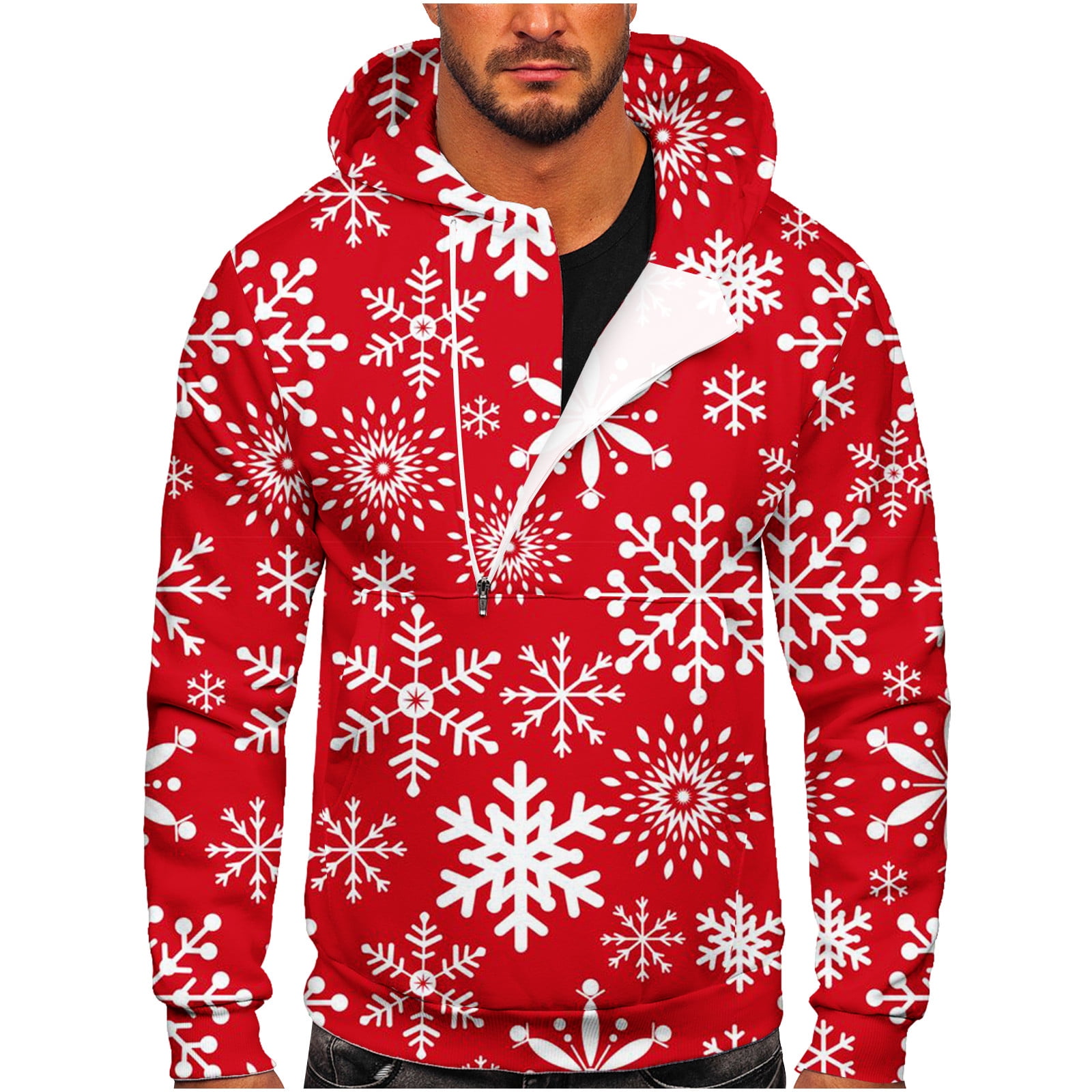 JSGEK Savings Christmas Hoodies for Men Casual Long Sleeve