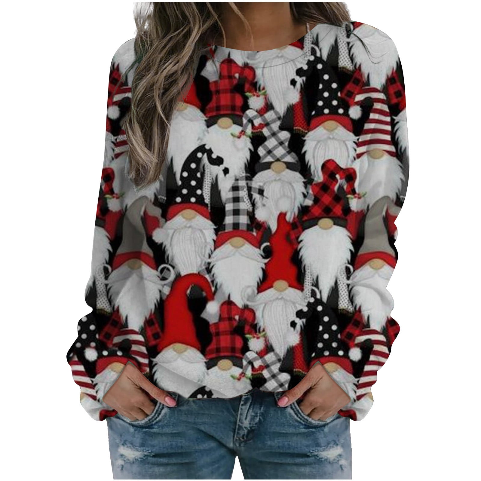 JSGEK Savings Christmas Hoodies for Men Casual Long Sleeve Christmas  Elements Print Half-zip Oversized Sweatshirt Loose Drawstring Pullover Top  Red