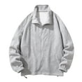 thumbnail image 1 of JSGEK Men's Fashion Half Zipper Shirt Long Sleeve Stand Collar Solid Color Pullover Casual Sweatshirt Hoodless Tops Gray XL, 1 of 5