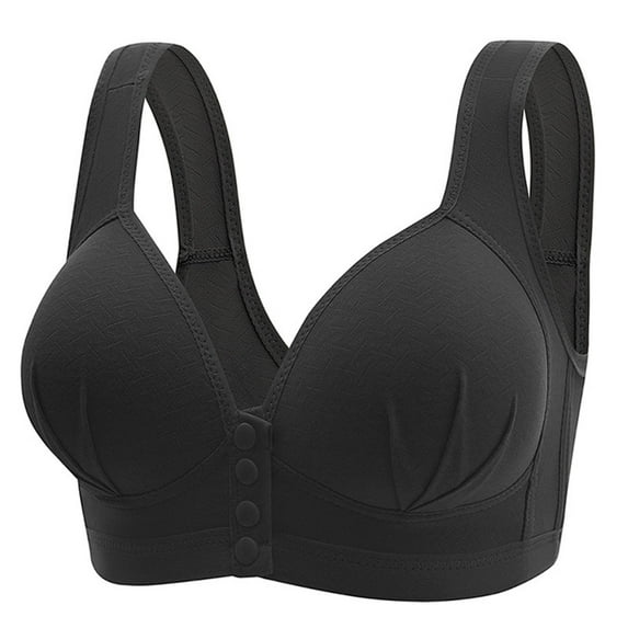 JSGEK Soft Sexy Push up Plunge Regular Fit Wirefree Comfort Breathable without Steel Ring Gathering Bra Plus Size Hollow Out Bra Black XL Bra for Ladies