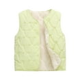 thumbnail image 1 of JSGEK Solid Color Round Neck Sleeveless Down Warm Inner Lining Thick Vest Comfortable Fabric Casual Wear Autumn Winter Ideal for Everyday Activities Green 2 Years, 1 of 5