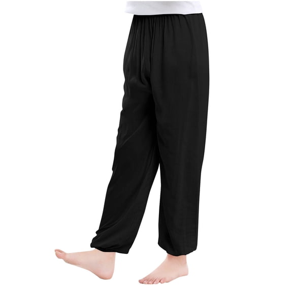 JSGEK Summer Mosquito Proof Lantern Pants Solid Color Casual Lightweight Comfortable Soft Breathable Versatile Pants for Kids Perfect for Daily Wear Travel Parties Black 9 Years