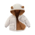 thumbnail image 1 of JSGEK Thick Hooded Warm Coat for Boys and Girls Comfortable Soft Insulated Zipper Closure Long Sleeve Perfect for Fall Winter School Outdoor Activities Stylish Jacket Beige 4 Years, 1 of 4