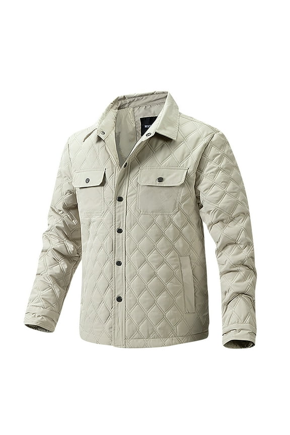 Turn Down Collared Casual Clothes for Men Men's Outerwear Jacket Long Sleeve Loose Vintage Long Sleeve Fluffy Fuzzy Sherpa Zip up White L