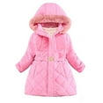 thumbnail image 1 of JSGEK Winter Thick Jacket Girls Long Sleeve Hooded Warm Casual Jacket Zipper Closure Insulated Coat for Daily Wear Outdoor Activities Birthday Party Pink 6 Years, 1 of 9