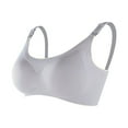 thumbnail image 1 of JSGEK Wirefree Comfort without Steel Ring Gathering Bra Comfortable Breathable Bra Regular Fit Front Buckel Nursing & Maternity Bras Sexy Soft Plunge Gray XXL Bra for Ladies, 1 of 9