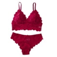 thumbnail image 1 of JSGEK Women Floral Lace Bra and Boyshort Set Underwire Support Adjustable Straps Comfortable Lingerie for Everyday Wear Red S, 1 of 6